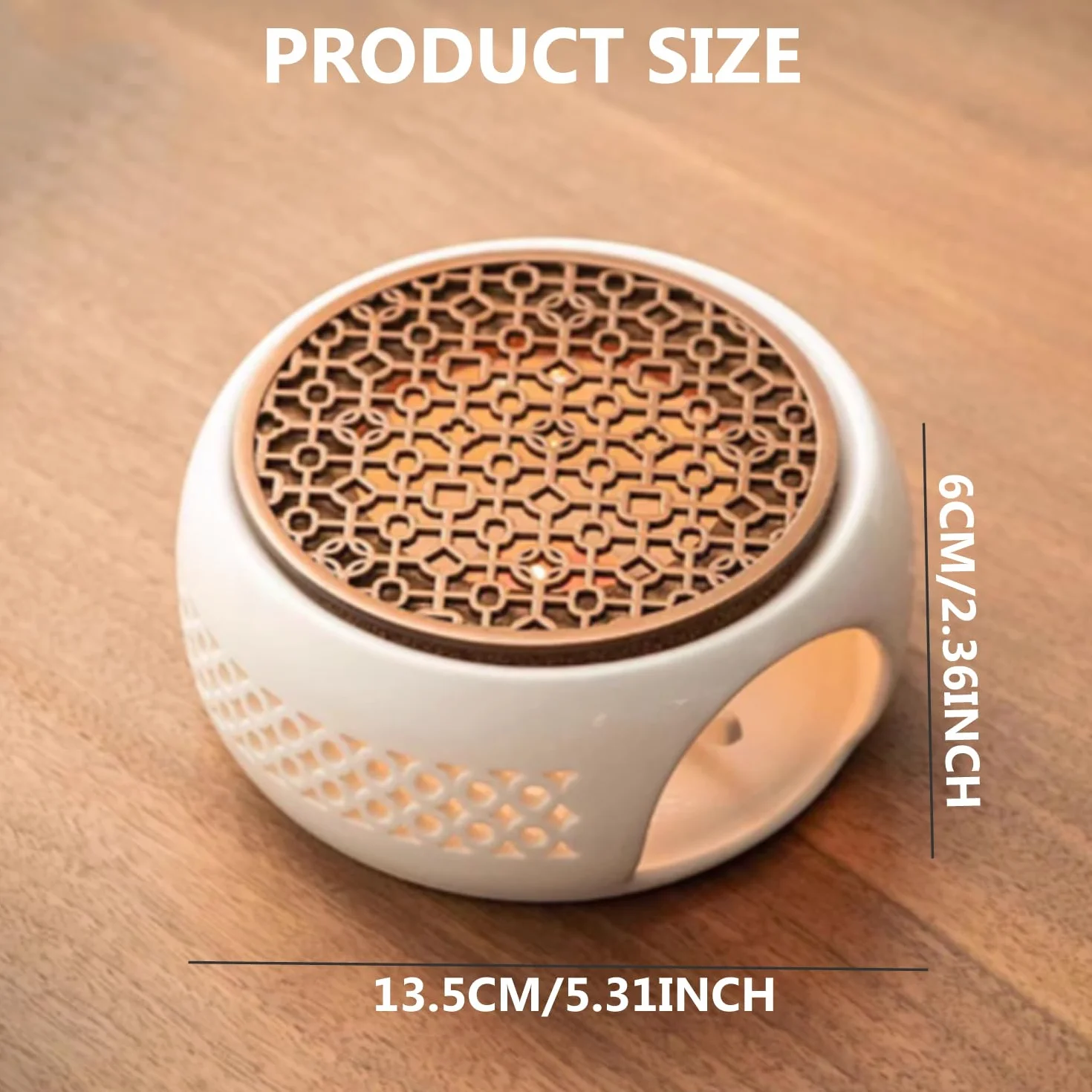 Podgrzewacz do dzbanka do herbaty, ceramiczny podgrzewacz do herbaty, podgrzewacz herbaty, pusty design, ceramiczny podgrzewacz z matą korkową do utrzymania ciepła herbaty, kawy, mleka, biały