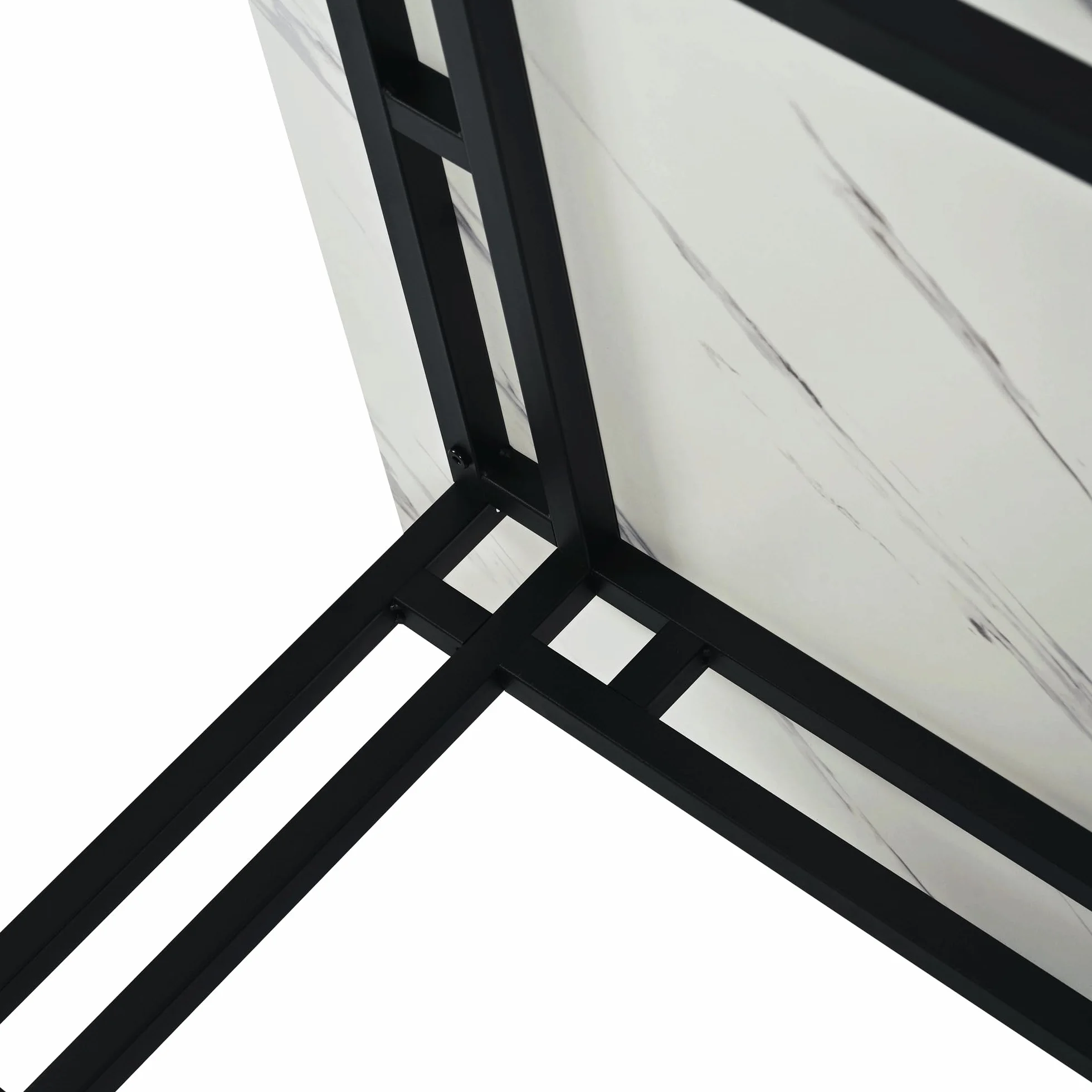 Luksusowy, lekki stół do jadalni, 140 x 80 cm, nowoczesny, prostokątny design, czarna metalowa rama, elegancki stół kuchenny z płyty MDF, do jadalni, salonu, idealny dla rodziny i gości
