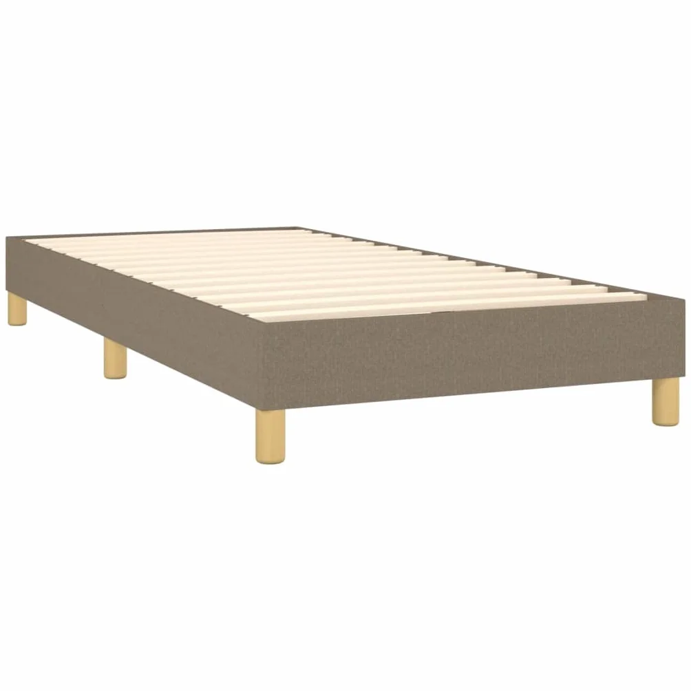 Tkanina z regulowanym zagłówkiem Sprężynowy kieszeniowy Taupe 100x200 cm | Łóżko kontynentalne z materacem sprężynowym taupe 100x200 cm tkanina z zagłówkiem