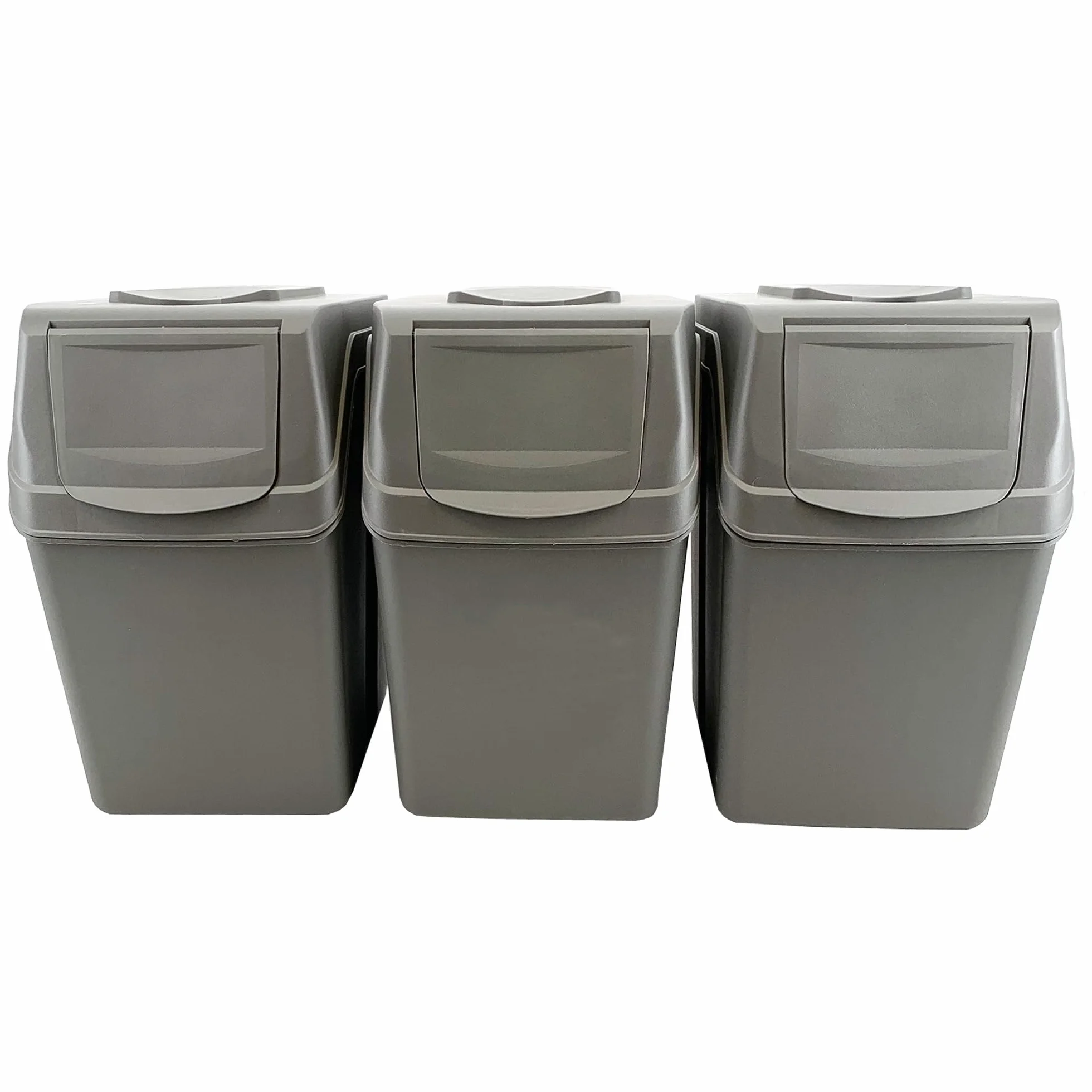 Prosperplast Zestaw 3 pojemników na recykling o pojemności 60 litrów przegródek w kolorze szarym 39x23x33 cm