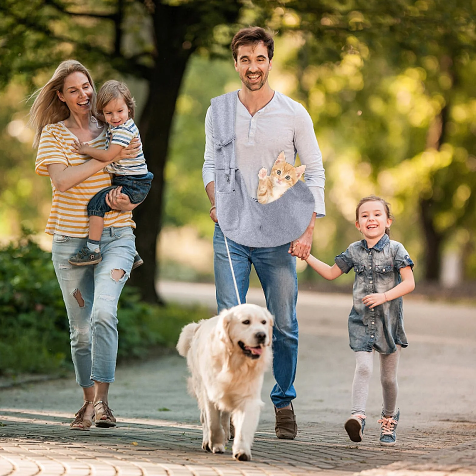 Odwracalna mała torba do noszenia psa, chusta do noszenia psa do 7,5 kg, torba do noszenia psa z karabińczykiem, paskiem do noszenia, torba na ramię dla psów na spacery na świeżym powietrzu (szara)