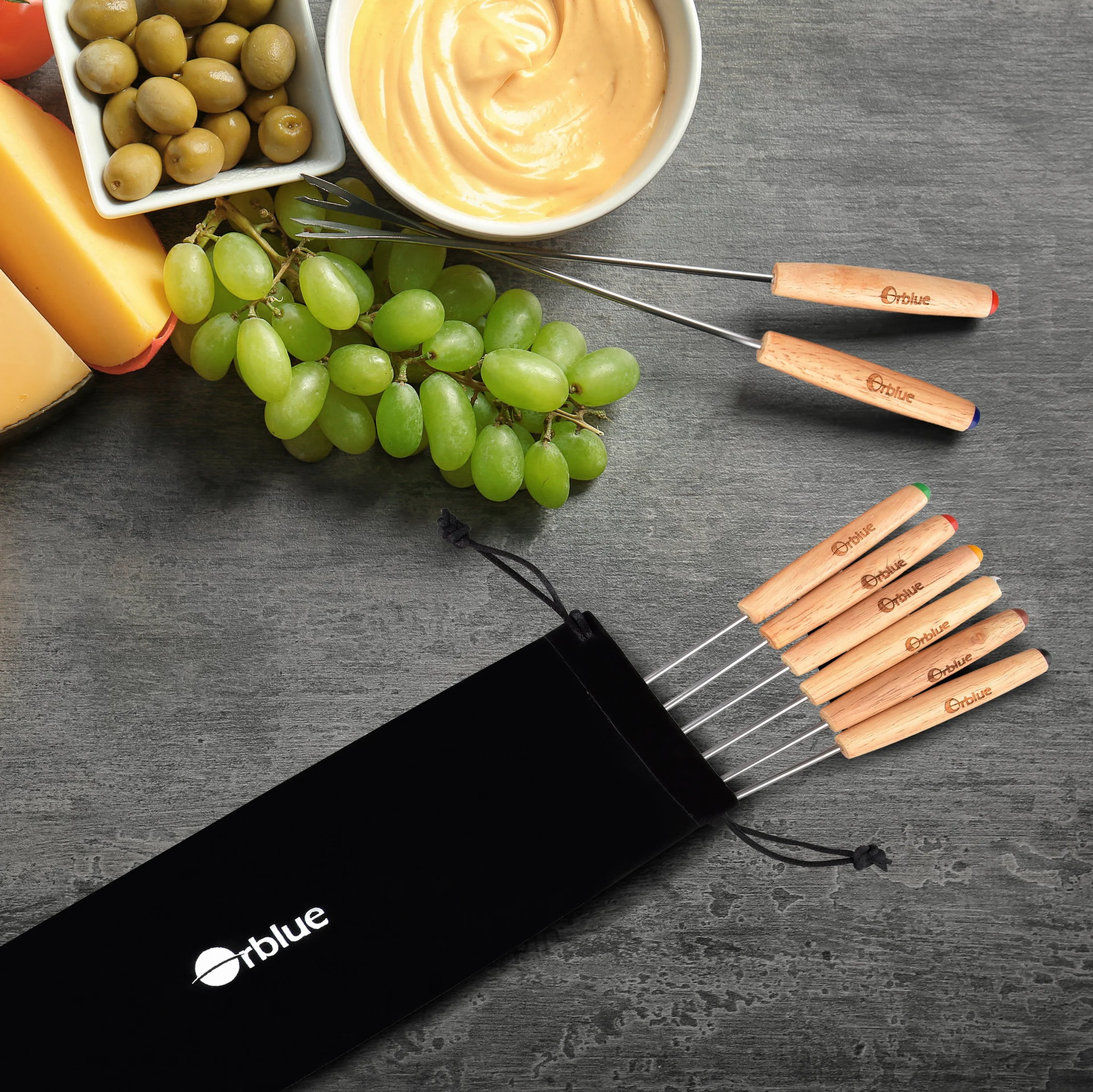 ORBLUE Widelec do Fondue, zestaw 8 sztuk, wielokolorowe