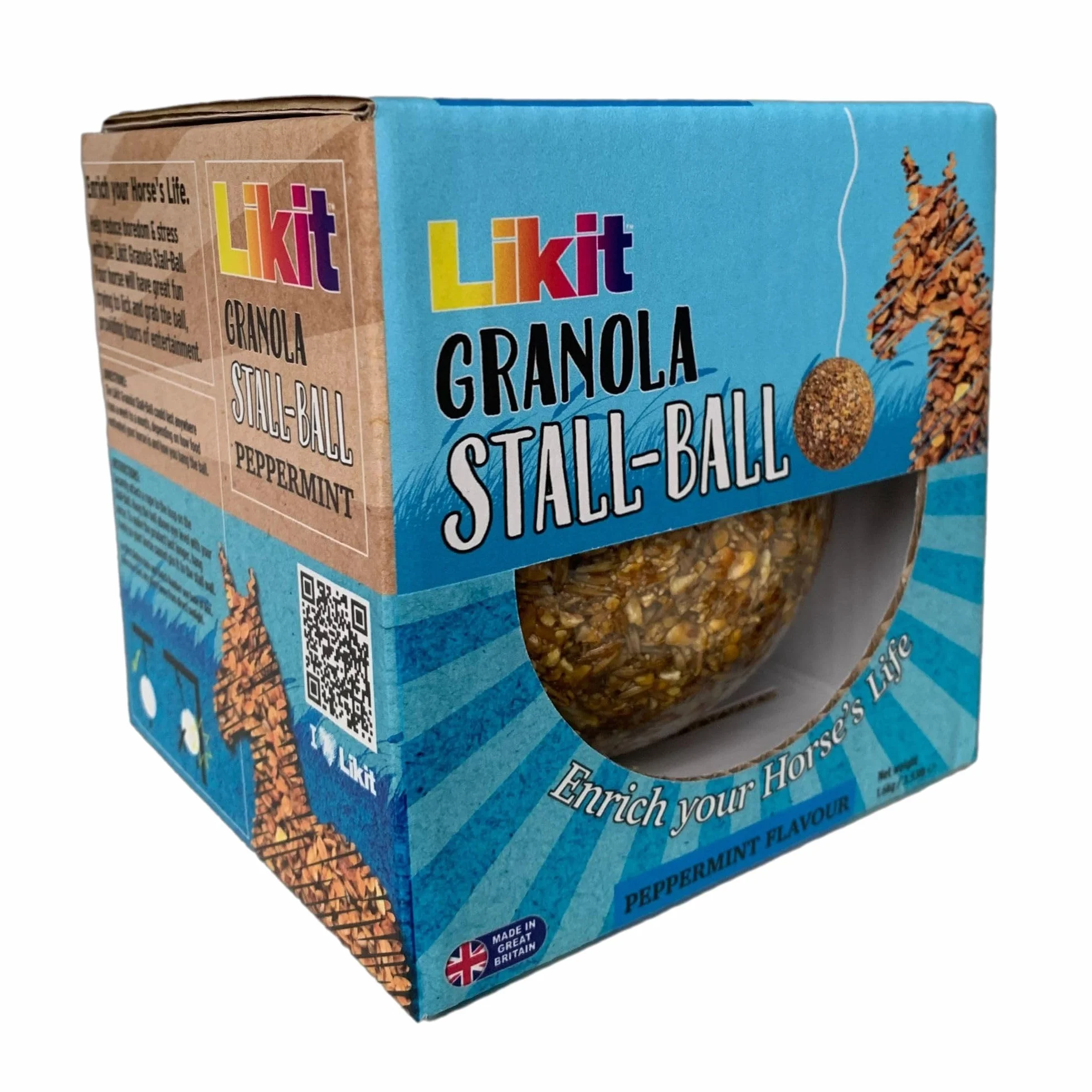 Likit Granola Stall-Ball Przysmak dla konia 1,6 kg aromaty jabłka mieszane jagody mięta pieprzowa