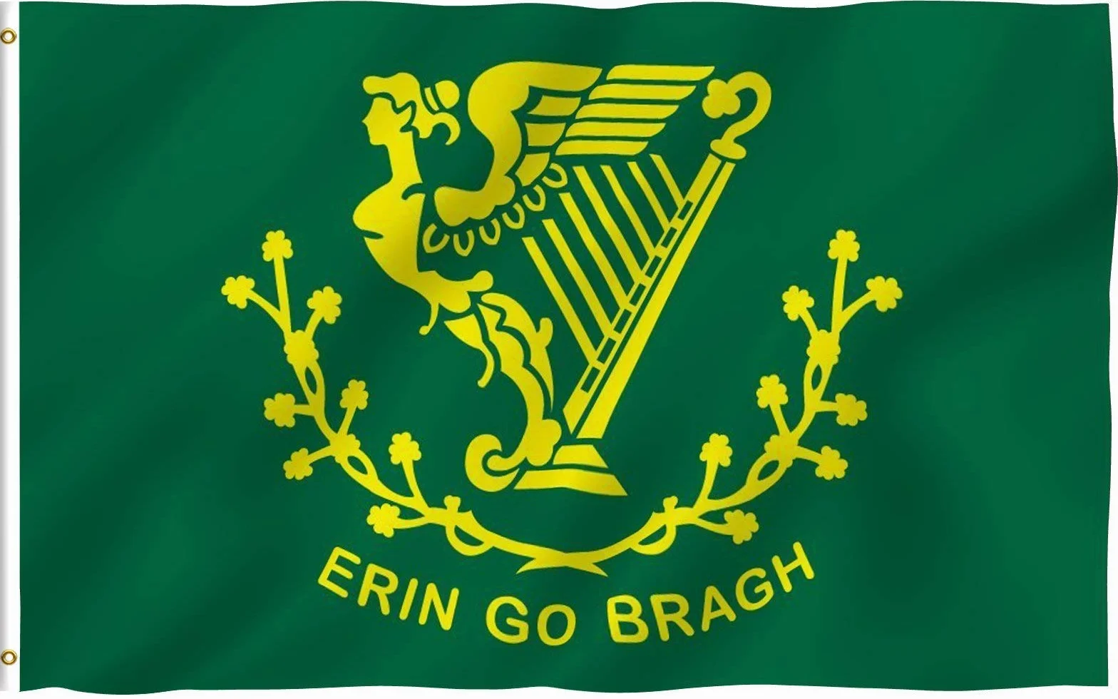 Anley Fly Breeze 3x5 Foot Erin Go Bragh Flag - Żywy kolor i odporność na blaknięcie - Płócienny Nagłówek i podwójne szwy - Ireland Forever Flags Poliester z mosiężnymi przelotkami