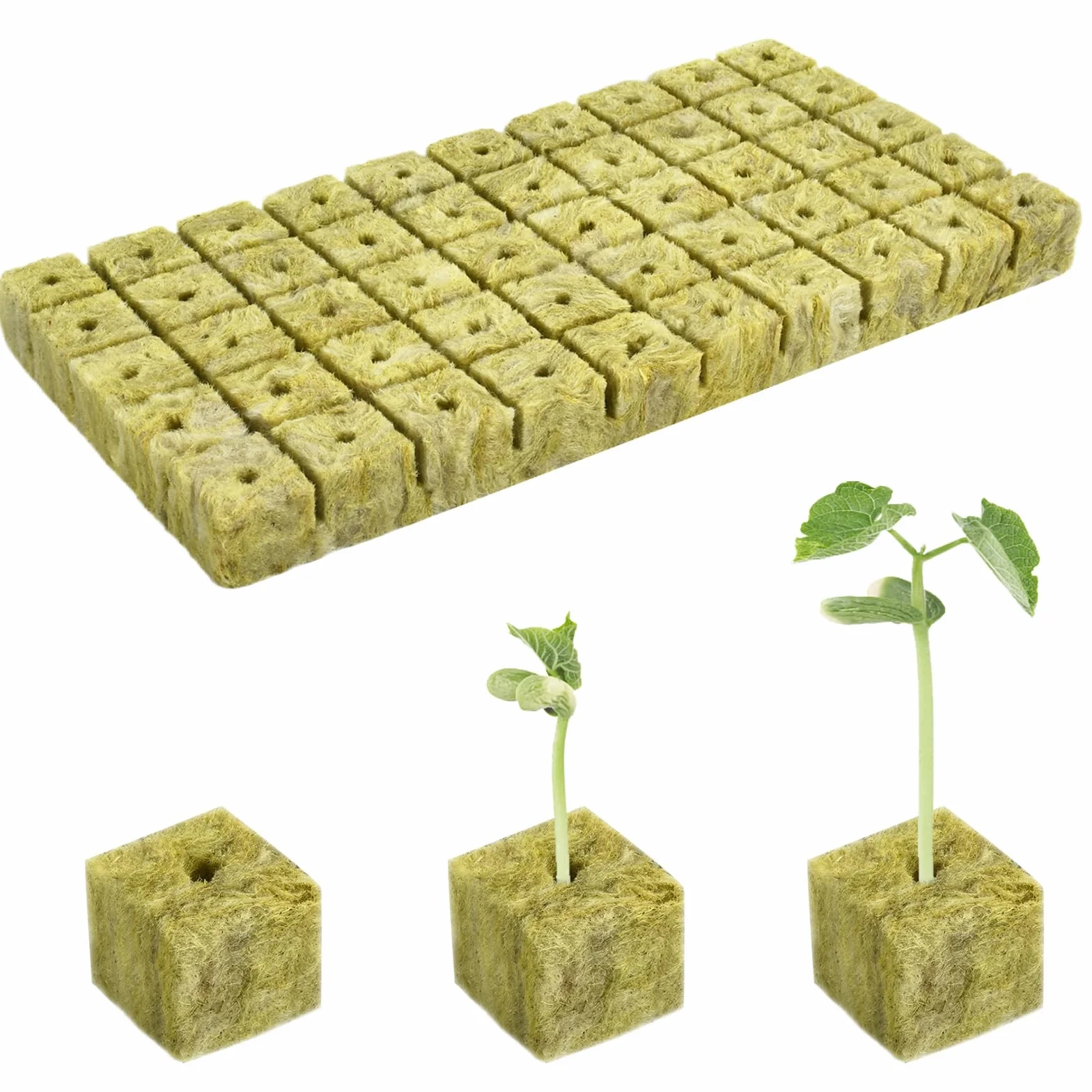 50 sztuk kostek z wełny kamiennej, 2,5 x 2,5 x 2,5 cm, wełna mineralna, wełna kamienna, mata z wełny kamiennej, do sadzonek, klonowania, sadzonek, sadzonek, sadzonek, 50 sztuk