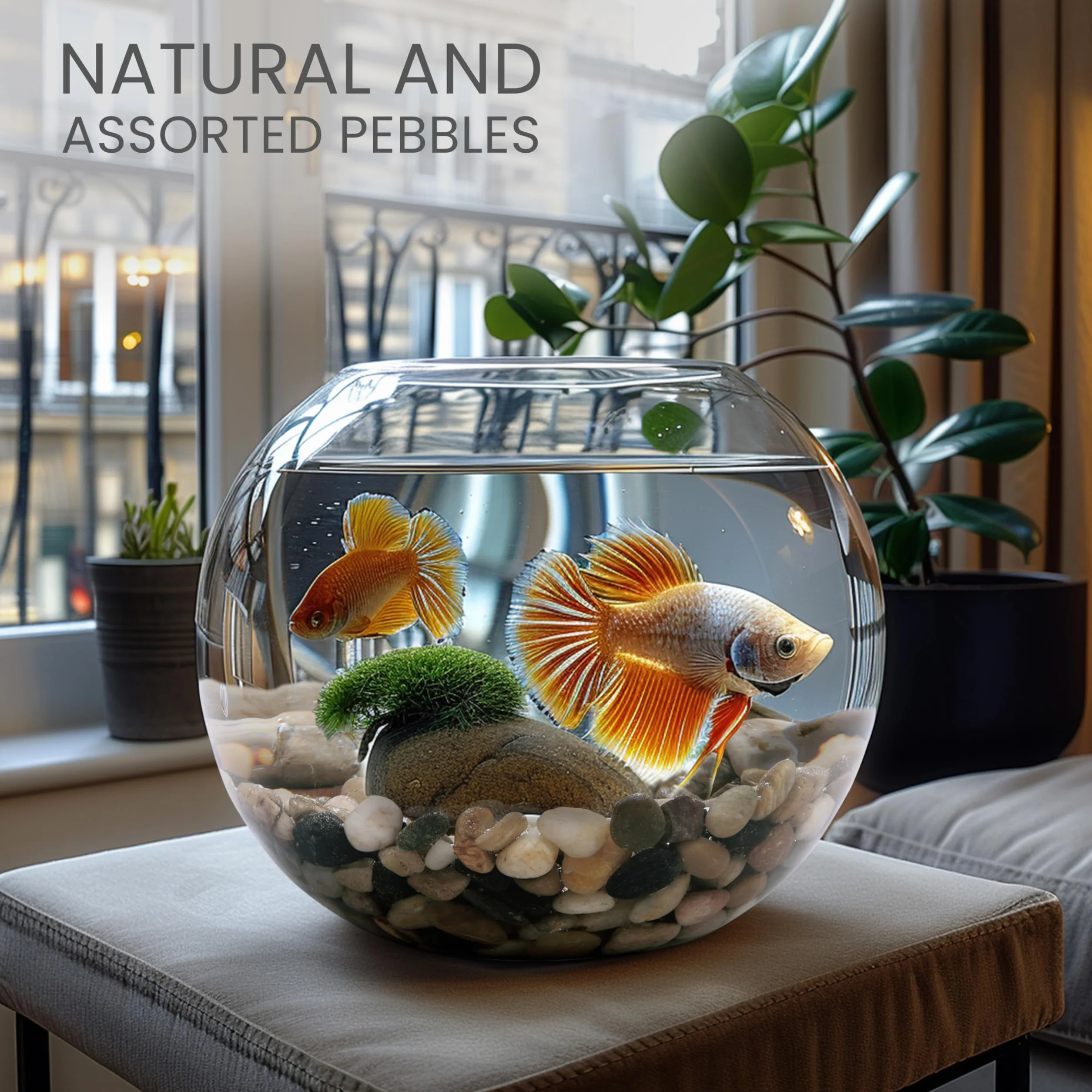 Belle Vous Naturalny dekoracyjny żwir (torba 3,6 kg) Zestaw mini kamyków dekoracyjnych do wazonu 1,4-2,6 cm - dekoracyjne kamienie rzeczne do roślin, ogrodu, akwarium, wewnątrz i na zewnątrz