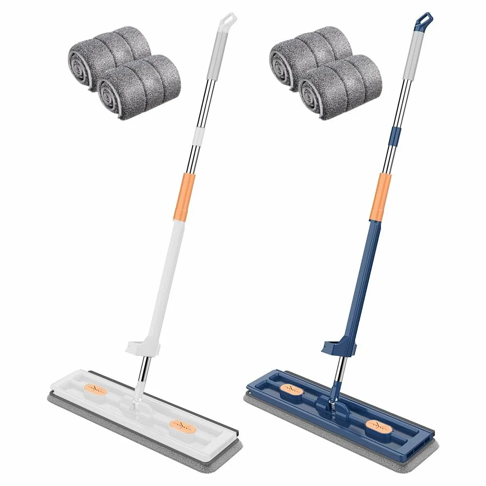 Mop do czyszczenia AMZLORD 360 obrotowy mop z mikrofibry narzędzia do czyszczenia gospodarstwa domowego (biały z 6 szt. szmatką)