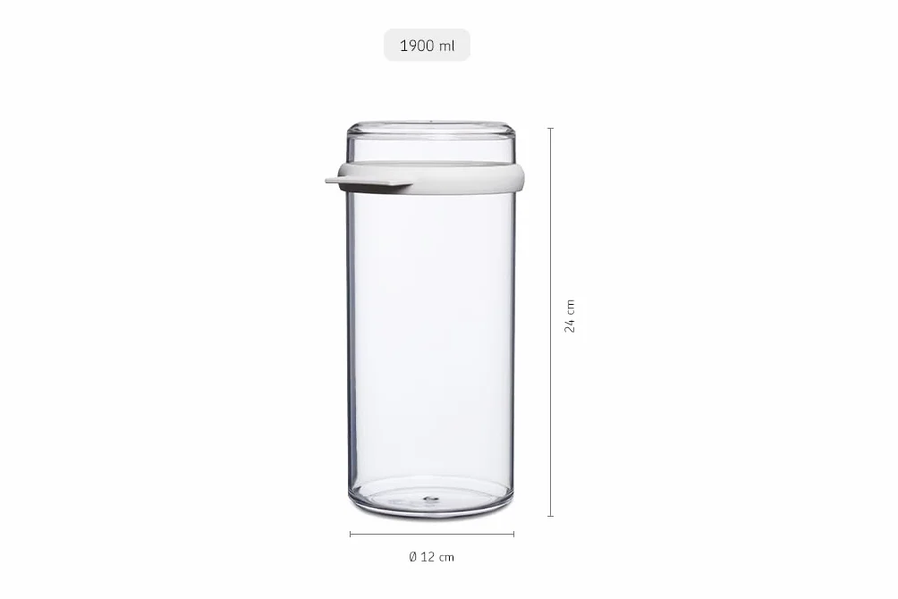 Mepal Stora, Hermetyczne Pudełko do Przechowywania Sucharów, Hermetyczny Pojemnik do Przechowywania, do Przechowywania i Organizacji Kuchni, 1900 Ml, Przezroczyste/Białe
