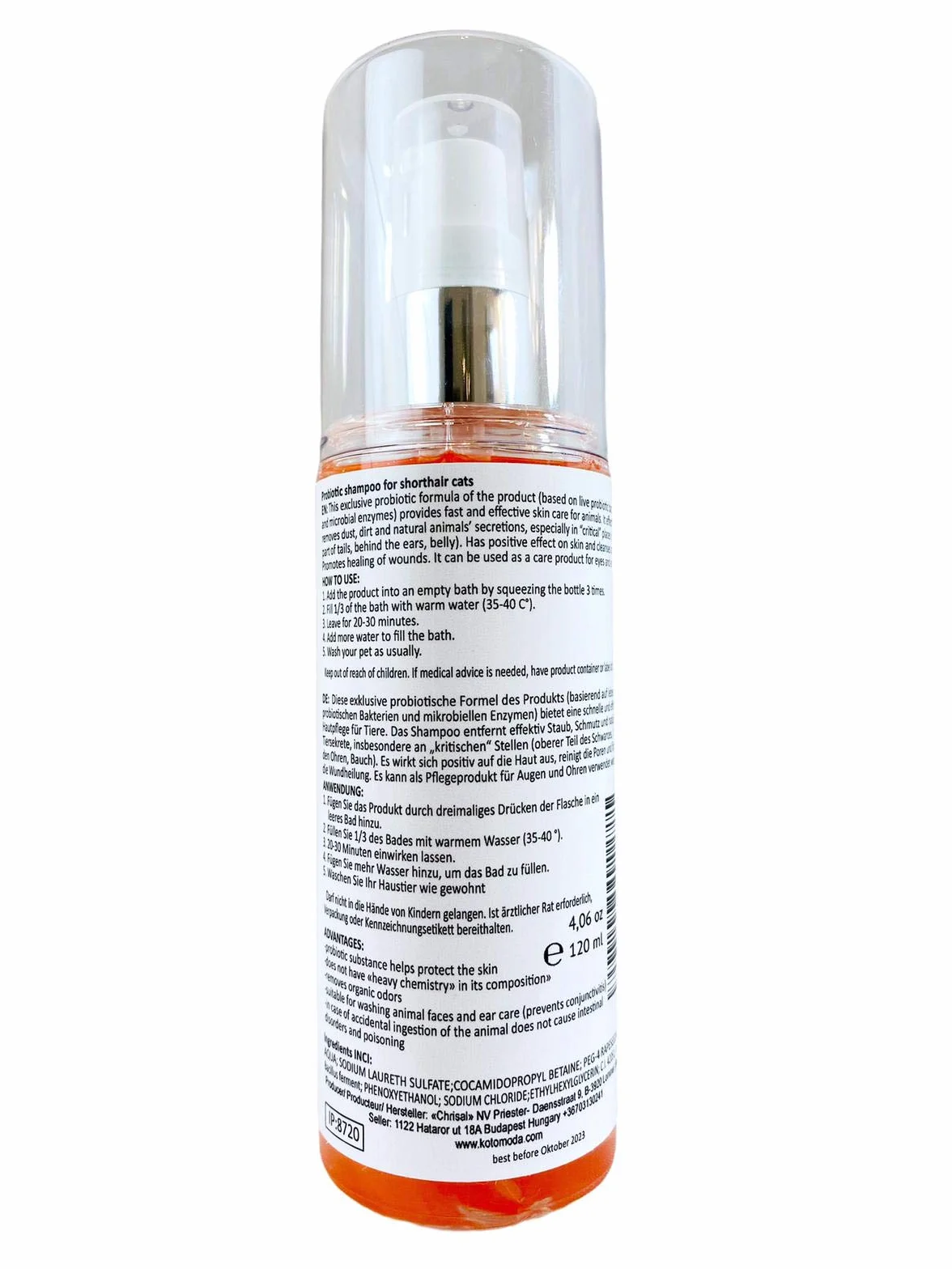Probiotyczny szampon dla kotów krótkowłosych 120 ml