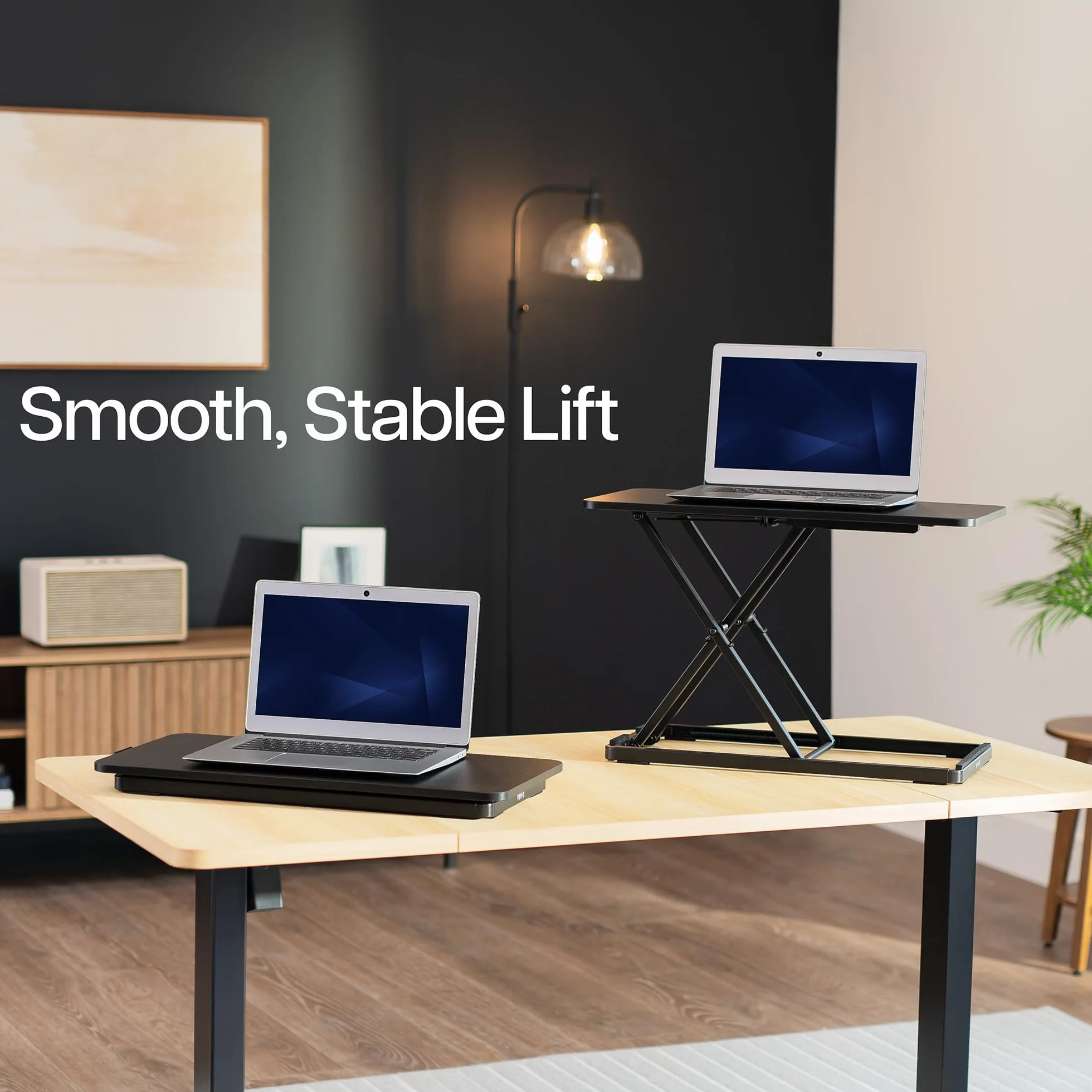 VIVO DESK-V024A Pojedynczy górny podnośnik nożycowy do klawiatury i myszy, biurko na laptopa z regulacją wysokości, do ergonomicznego stojaka roboczego, czarne, DESK-V024A